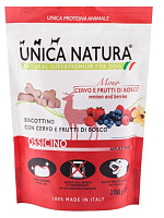 GHEDA Snack-uri pentru caini de talie mică Unica Natura Mono Bone cu carne de cerb și fructe de pădure  300 g