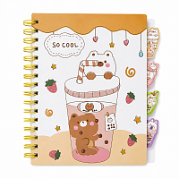 Carnet B5 Dictando, 120 Foi, Coperta Tare cu Spira si 4 Separatoare Interioare, Design Dragut