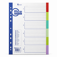 Index Separator Plastic A4 6 Culori, Set Separatoare Documente Nenumerotate, Organizator Biblioraft si Dosar pentru Birou, Scoala si Arhivare