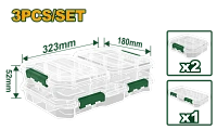 Set 3 organizatoare din plastic (2xS + 1xL) Jadever