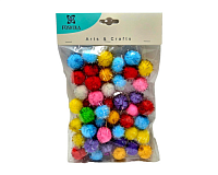 Pompoane cu Glitter pentru Activitati Creative, 30 mm, 50 Bucati, Culori Asortate, Accesorii DIY pentru Decoratiuni si Craft