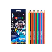 Set creioane colorate 12buc ErichKrause Kids Space Animals