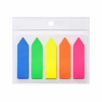 Semne de carte adezive, set 100 file, 5 culori, 12x44mm, multicolor