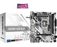 Placă de bază ASRock H610M-HDV/M.2+ D5, LGA1700, Intel H610, Micro-ATX